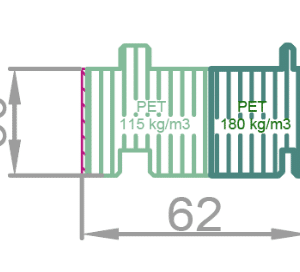 Unterbaudämmprofil PET / PVC 62 x 30 mm